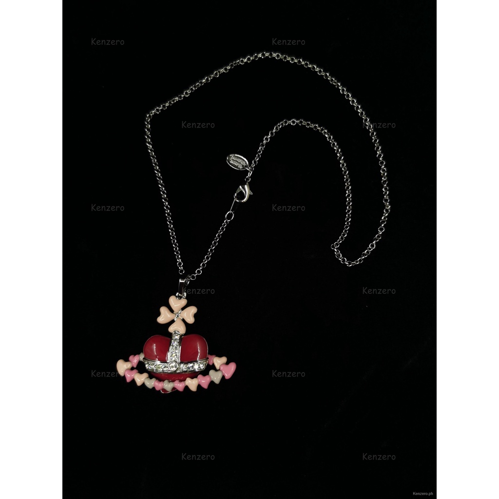 Vòng cổ Mặt Gỗ Hồng Hình Trái Tim Màu Sắc