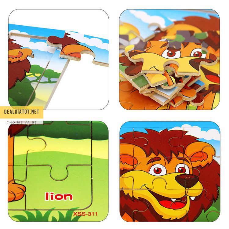 Xếp hình gỗ 9 mảnh tranh ghép đồ chơi Simba xếp hình cho bé phát triển kỹ năng và tư duy trí tuệ