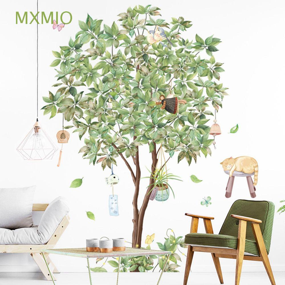 Giấy dán tường bằng PVC hình mèo và cây xanh trang trí nhà cửa