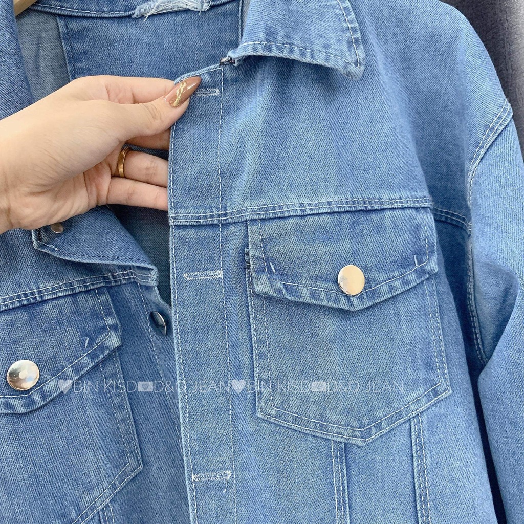 Áo khoác jeans cao cấp thời trang cho bé trai/gái size nhỡ, đại