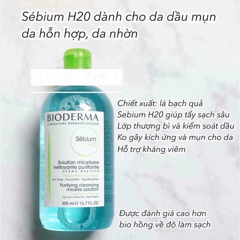 [Chuẩn Auth 100%] Nước Tẩy Trang Bioderma Pháp Chai 500ml