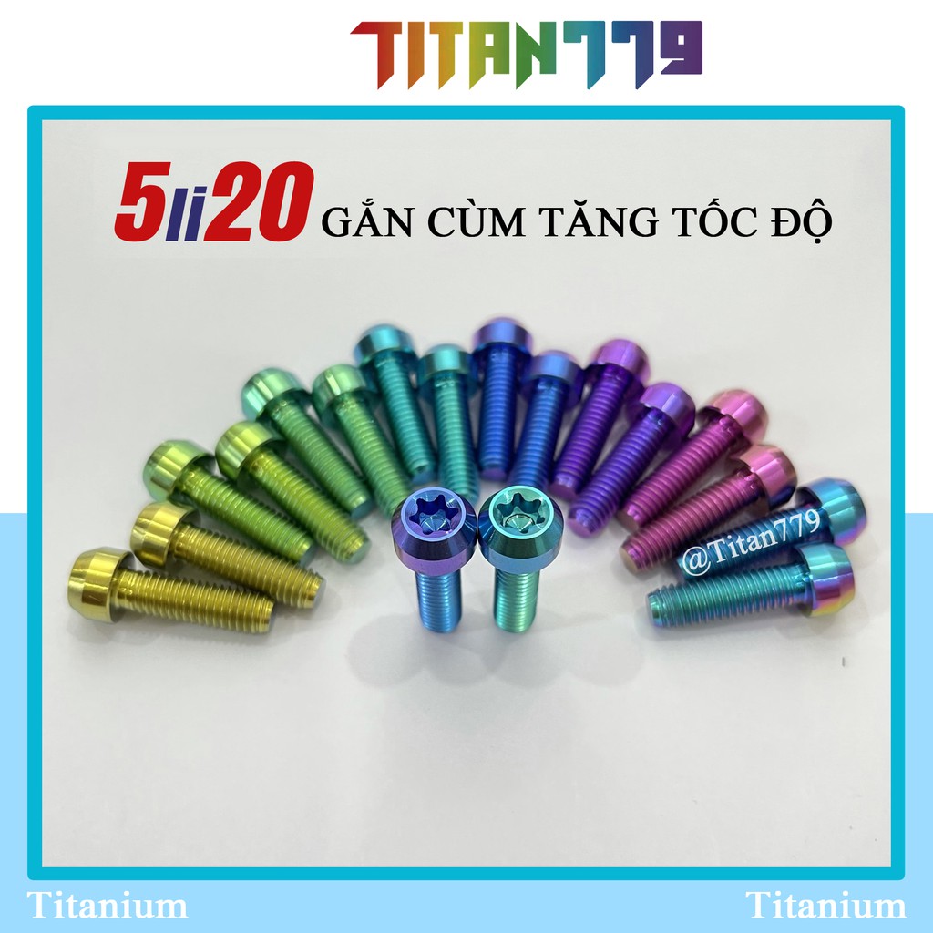 Ốc Titan Gr5 XỊN 5ly20 5ly 5li 5li20 trụ gắn cùm tăng tốc độ Domino Uma Daytona SONIC SATRIA RADIER EXITER WINNER