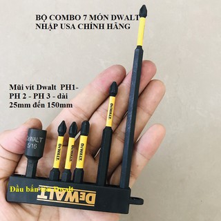 Bộ 6 Mũi Vít DeWalt Chính Hãng Có Từ Tặng Đế gắn vít