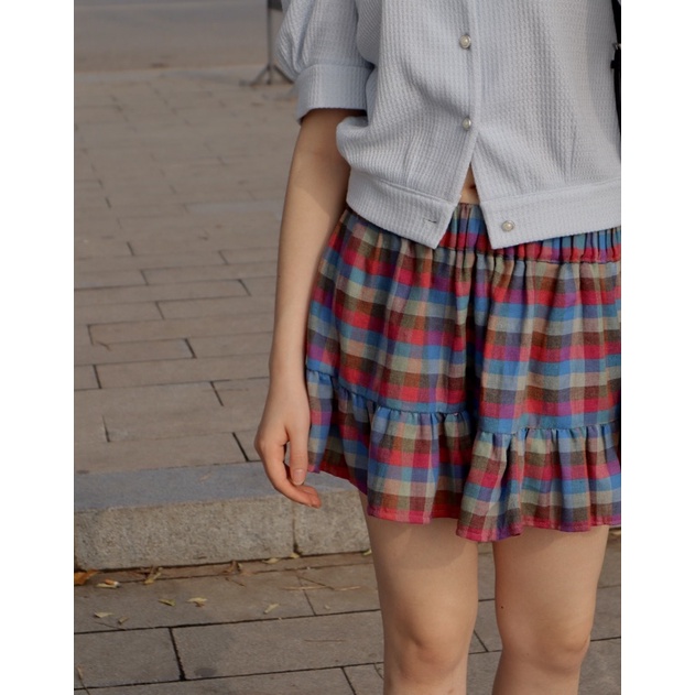 MERRY-GO-ROUND SKIRT - CHÂN VÁY XOÈ KẺ CARO