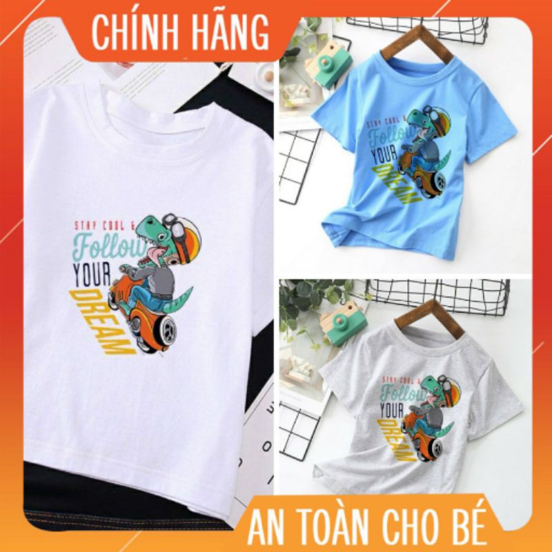 ❤️YÊU THÍCH❤️ Áo Thun Trẻ Em Cotton Cho Bé Trai Bé Gái T-Shirt Phiên Bản Hàn In Hình Cá Sấu Follow