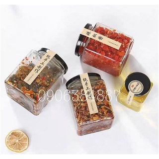 Hũ vuông thuỷ tinh nắp thiếc 500ml
