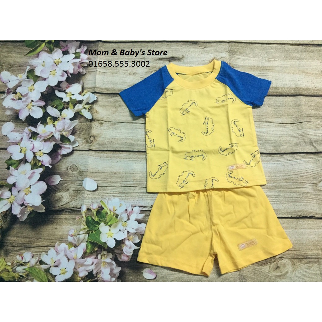 Bộ áo cộc tay Raglan quần đùi basic cho bé trai Lullaby