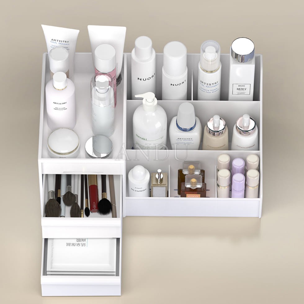 Kệ Mỹ Phẩm 3 Tầng 2 Ngăn Kéo, Đựng Đồ Trang Điểm Tiện Dụng ,Tủ Mỹ Phẩm, Trang Sức