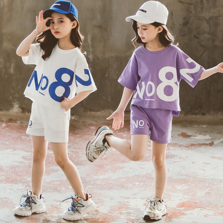 Bộ quần áo bé gái Familylove - Set quần áo trẻ em NO82 croptop đáng yêu năng động chất liệu cotton 100% co giãn mềm mịn