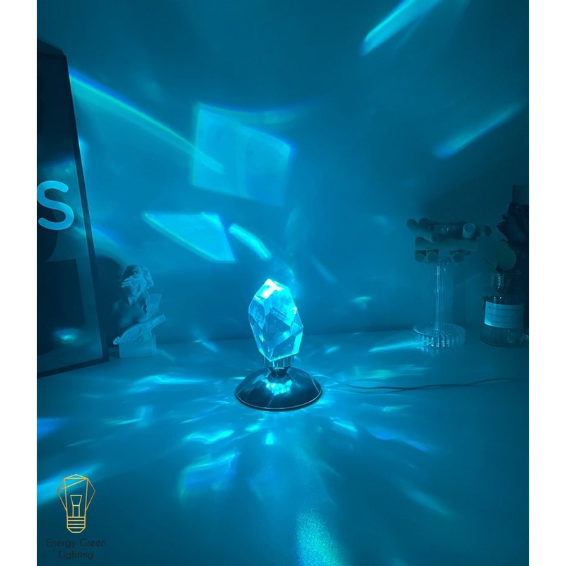 Đèn Bàn Pha Lê Cao Cấp Energy Green Lighting DB-923 - Chuyển Đổi 16 Màu Sắc - Điều Khiển Từ Xa - Decor Trang Trí