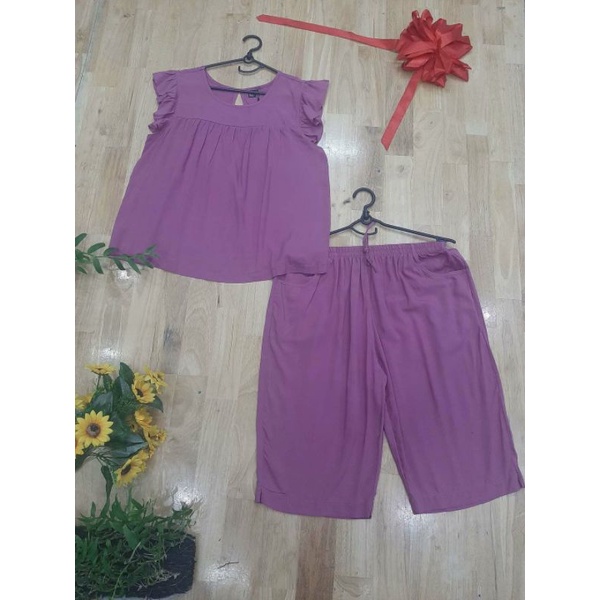 Bộ tole lanh nữ quần LỬNG big size 3XL, vnxk siêu đẹp, đồ bộ mặc nhà. Bộ tole nhiều màu