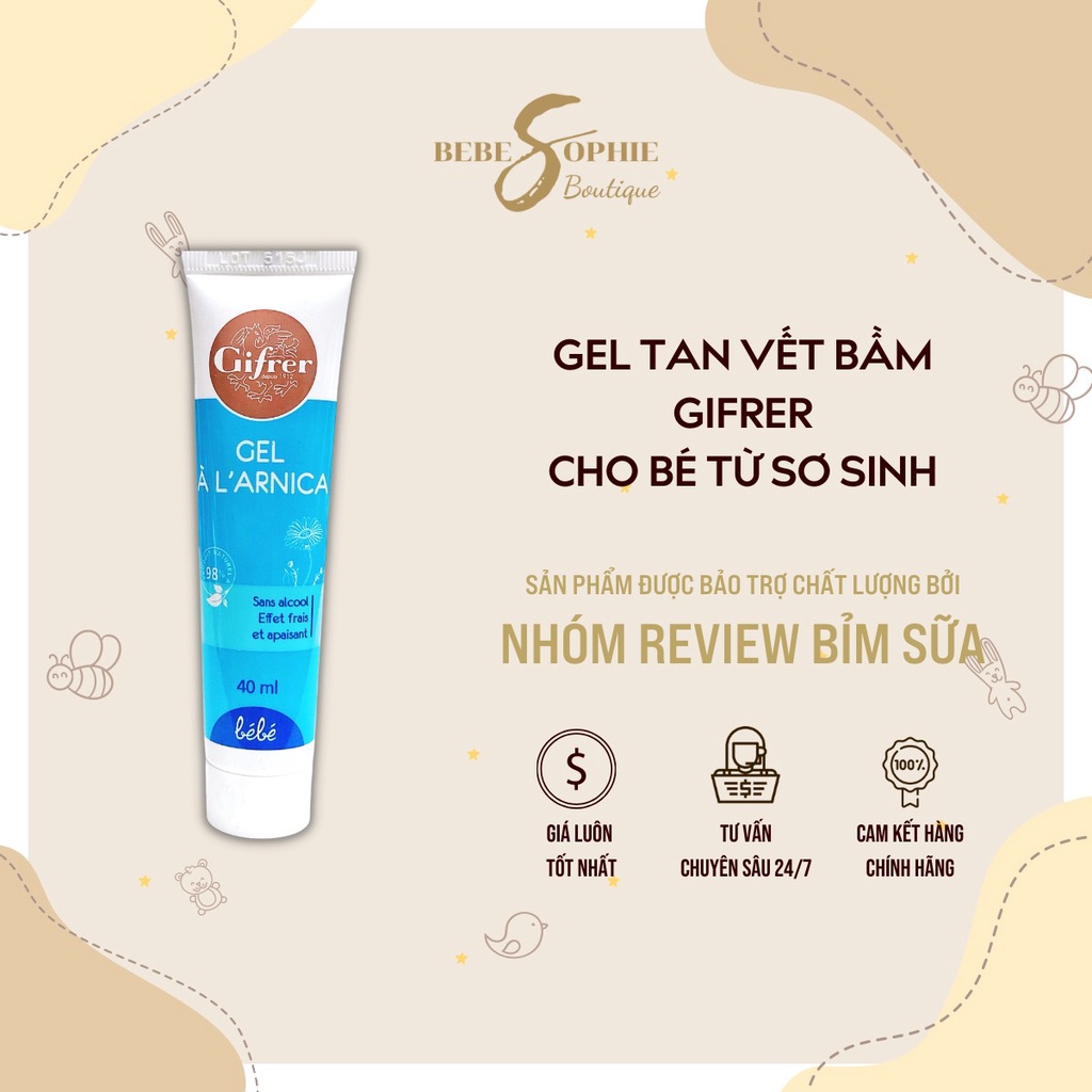 Chính hãng - Gel làm tan vết bầm tím cho bé Gifrer Gel ARNICA 40ml