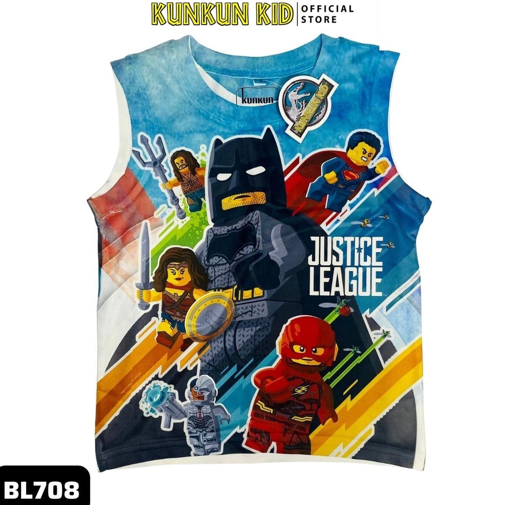 Quần áo bé trai Kunkun Kid BL708 in hình Siêu nhân Marvel chất Thun lạnh size đại từ 10-60kg