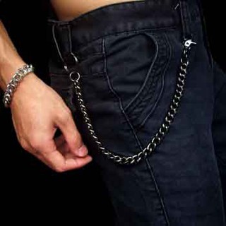 Dây xích đeo quần V.3 thời trang hàn quốc móc túi quần (màu đen dài 47 cm) ASAM