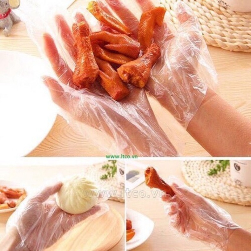 [HÀNG CÓ SẴN] Hộp 200 bao tay nilong dày dặn dùng 1 lần ILY