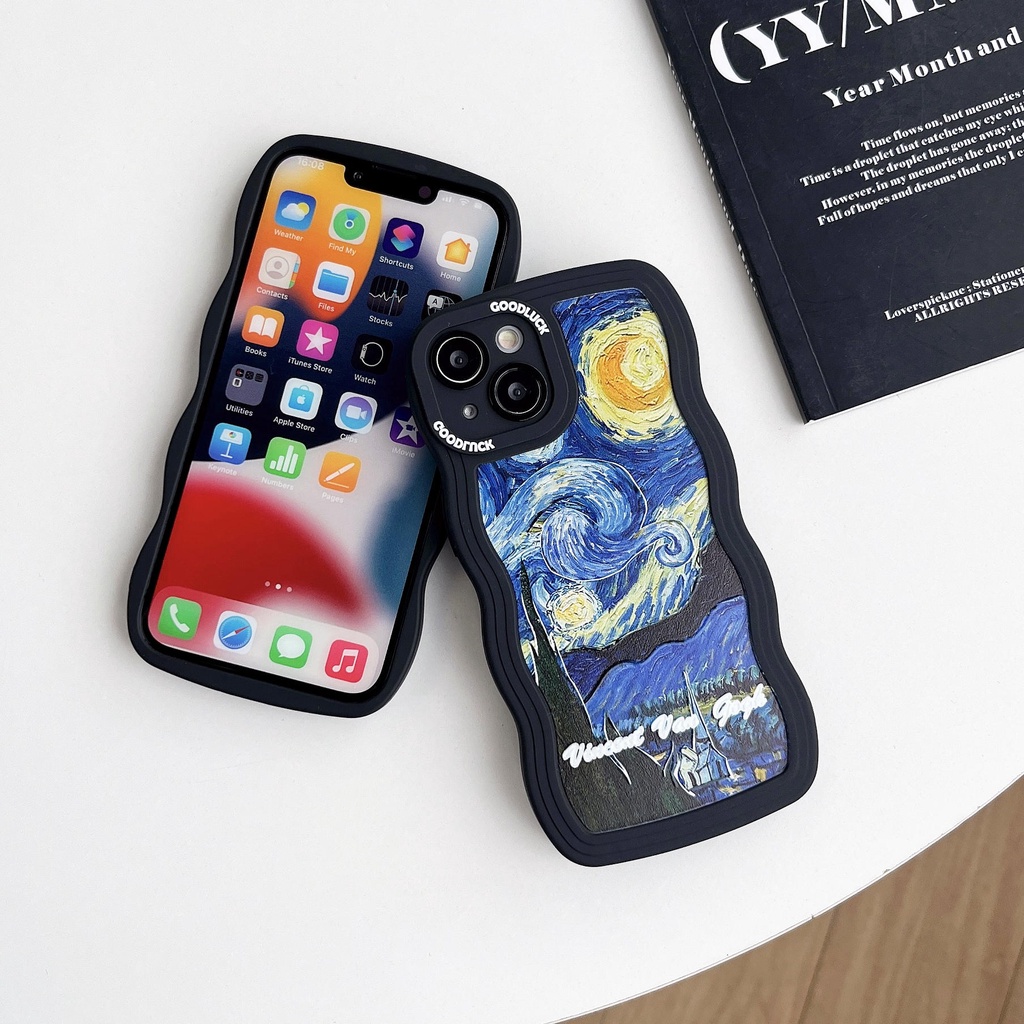 Ốp Điện Thoại Họa Tiết Bầu Trời Đầy Sao Viền Thẳng Cho iPhone14Pro 13Promax 11 12 13 14 14Pro 11Promax 13Promax 11 12 13