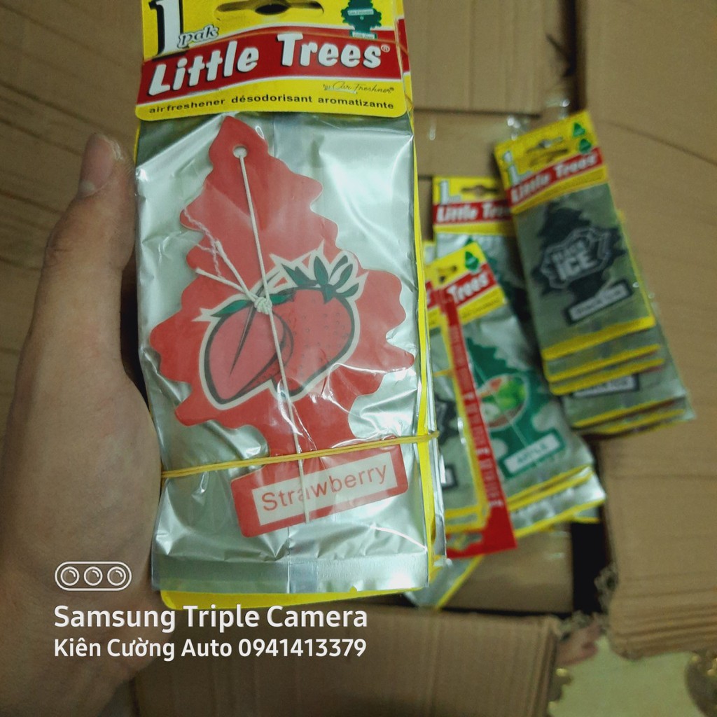 Cây thông thơm Little Trees treo ô tô xe hơi, phòng ngủ, tủ quần áo nhiều mùi hương Cherry, Apple, Black Ice, Vanilla