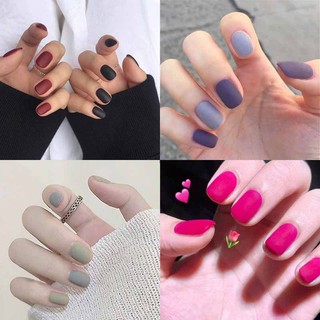 【Miễn phí hai dụng cụ lắp】Set 24 Móng Tay Giả Dễ Thương móng tay giả đơn sắc