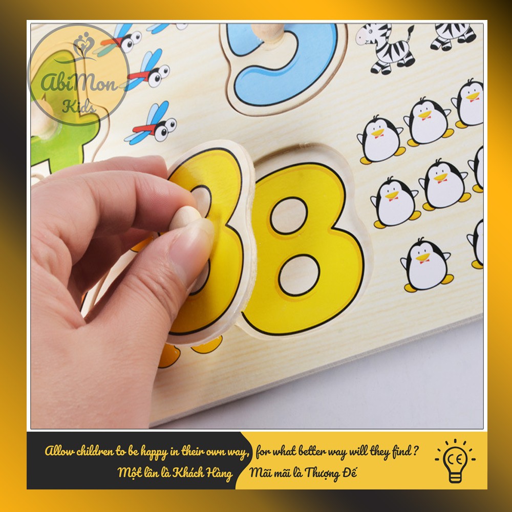 Bảng Núm Gỗ Ghép Hình Cho Bé ☘️ Montessori cao cấp ✨ (Đồ chơi Gỗ - Đồ chơi Giáo Dục - An toàn - Thông minh)