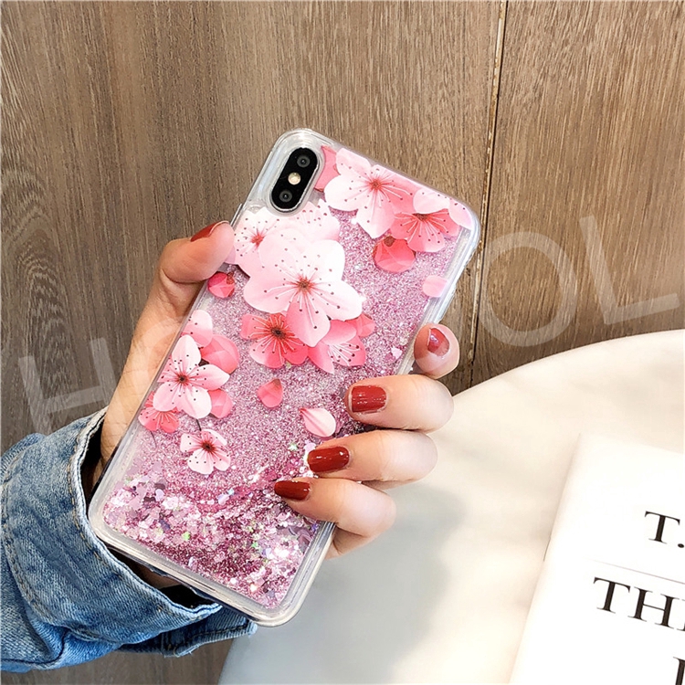 Ốp lưng kim tuyến nước hình hoa đào cho OPPO A83 F5 F1S F3 A3S neo9 A71 phone case