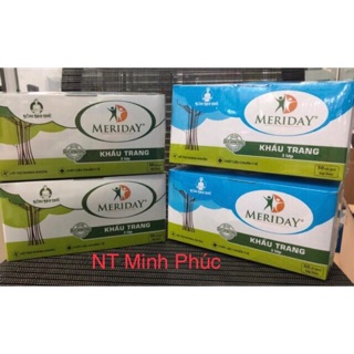 Khẩu trang y tế Bông Bạch Tuyết Meriday 3 lớp hộp 50 cái ( ảnh thật )