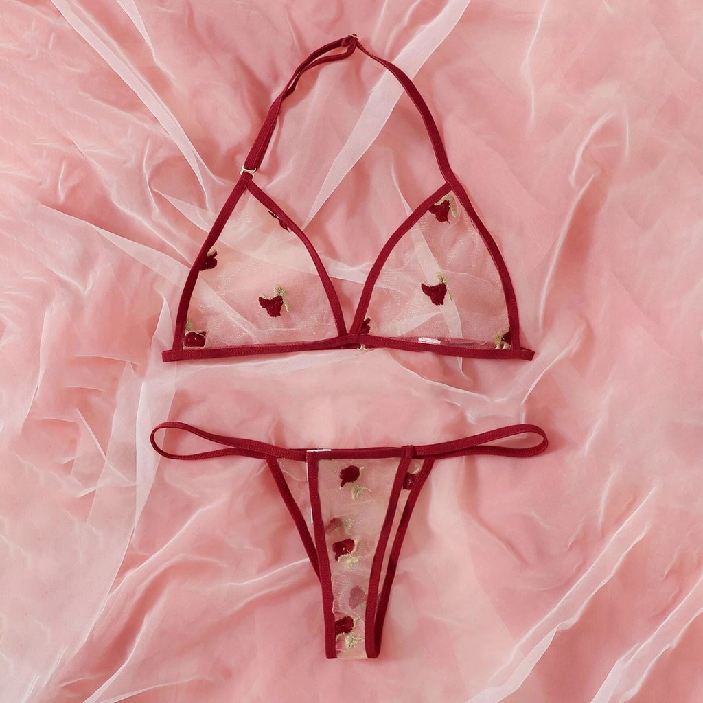 Bra New Sexy Fashion G-String Thongs Lingerie Flower Lace