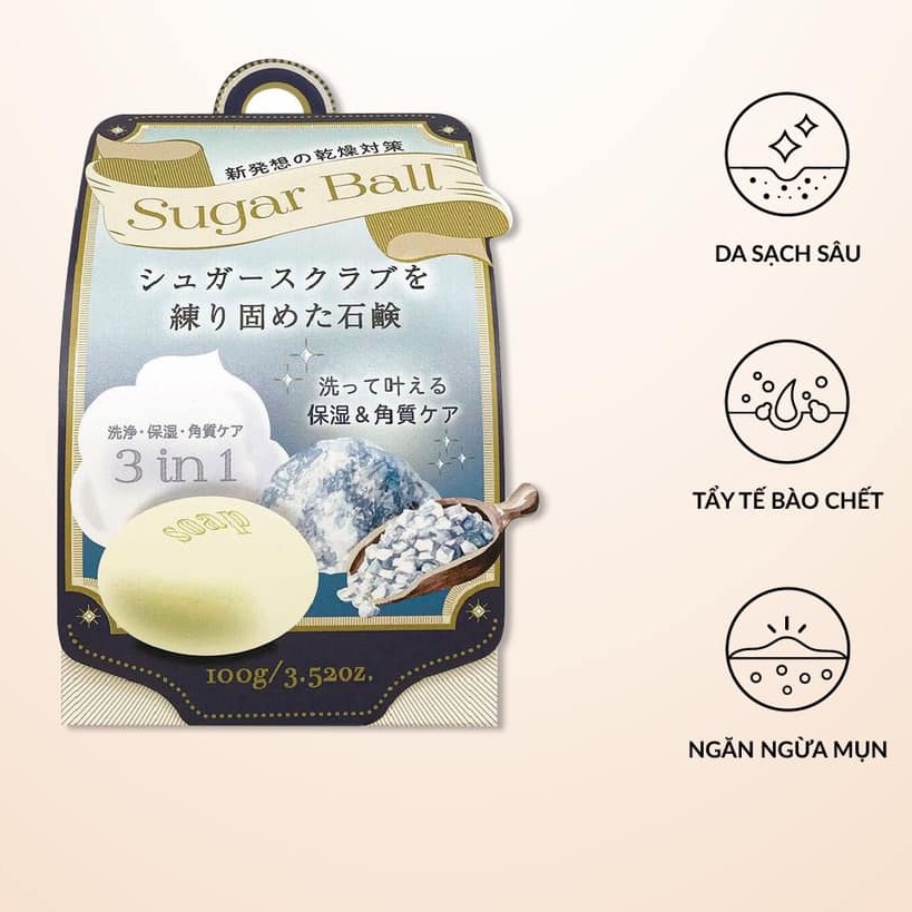 Xà Phòng Đường Tẩy Tế Bào Chết Toàn Thân Pelican Sugar Ball Nhật Bản - 100g