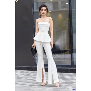 Set áo peplum + quần xẻ