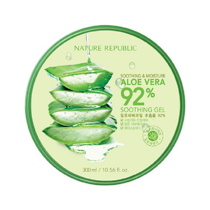 Gel dưỡng chiết xuất lô hội Nature Republic Soothing &amp; Moisture Aloe Vera 92% 300ml