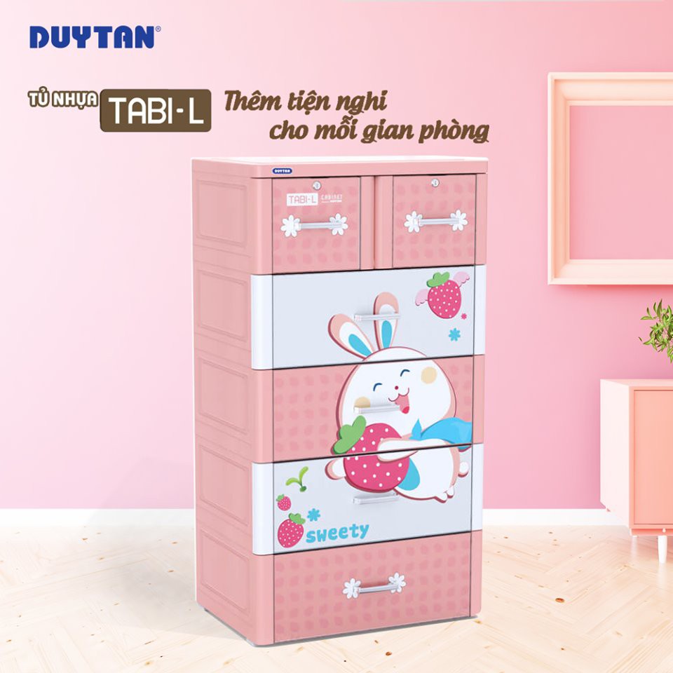 Tủ nhựa Duy Tân Tabi L 5 tầng 6 ngăn MÀU ĐEN - GIAO NHANH 2H LIÊN HỆ