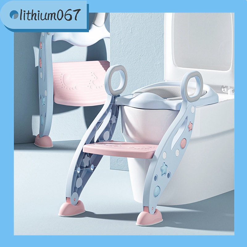Lithium067 Bệ thu nhỏ bồn cầu có thang đi vệ sinh cho bé - có thể gập lại Thoải mái vệ sinh Thang đào tạo cho trẻ mới biết đi
