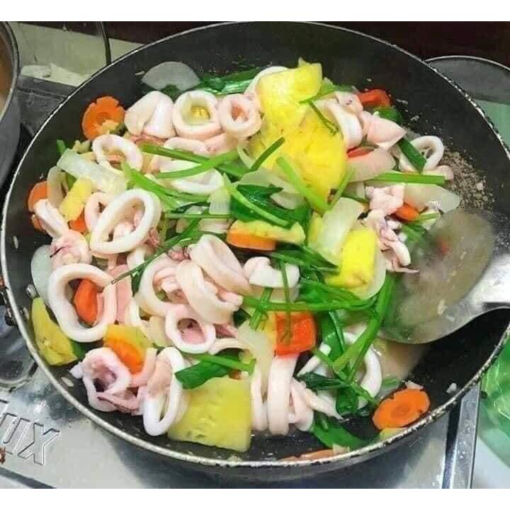 Mực vòng cắt sẵn túi 1kg, net 6,Siêu tiện lợi Giao hàng NOW Hà Nội