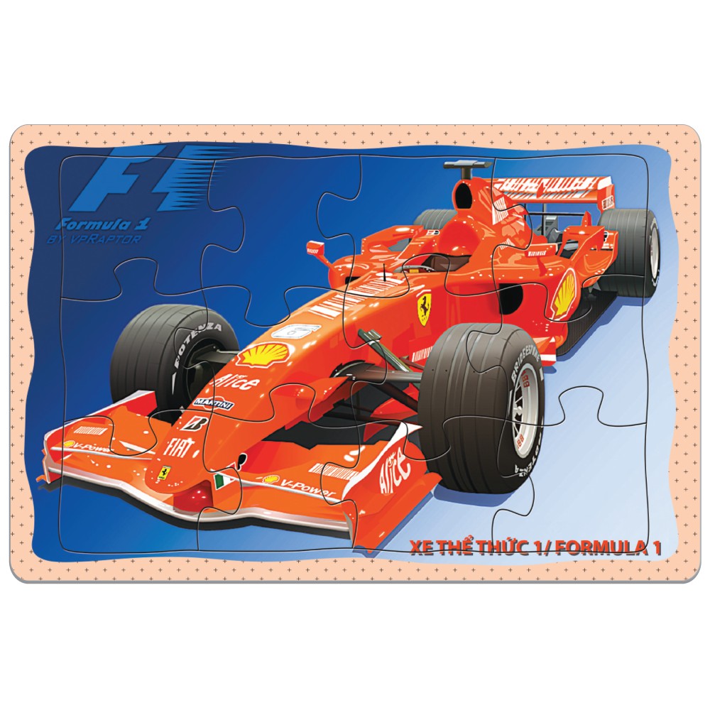 Tranh xếp hình Tia Sáng Jigsaw Puzzle 12 mảnh phát triển trí tuệ cho bé - Ô TÔ  - MSP: A5-025