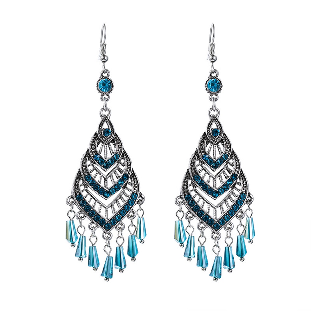 Khuyên Tai Tua Rua Dài Nhiều Lớp Bằng Hợp Kim Phong Cách Trung Hoa Cổ Điển JP5