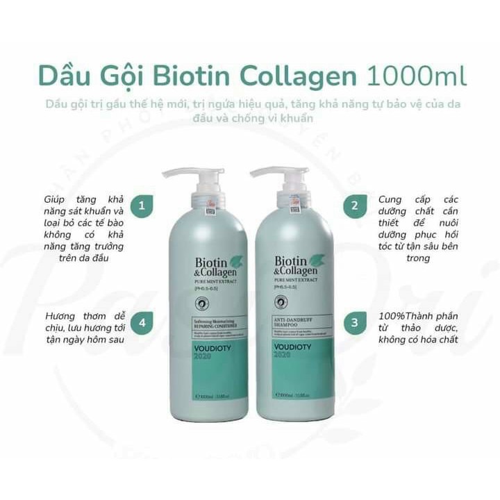 Bộ Dầu Gội Xả Biotin Collagen trắng 500ml-1000ml SHOPLIPA | BigBuy360 - bigbuy360.vn
