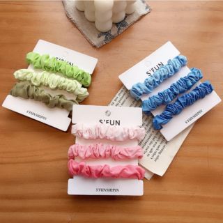 DÂY CỘT TÓC SCRUNCHIES COMBO 3 MÀU PASTEL