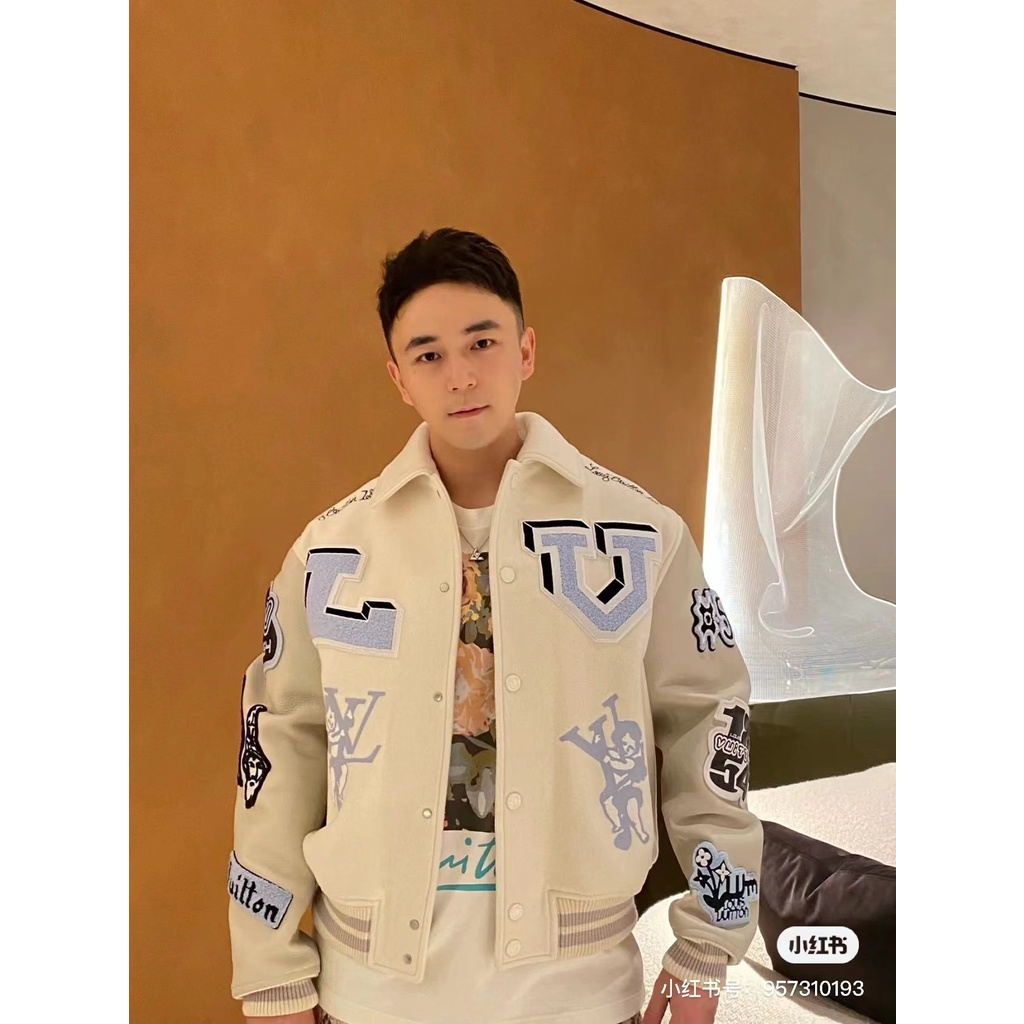 Áo varsity thời trang cao cấp Louis Vuitton LV nam nữ phong cách trẻ trung đường phố