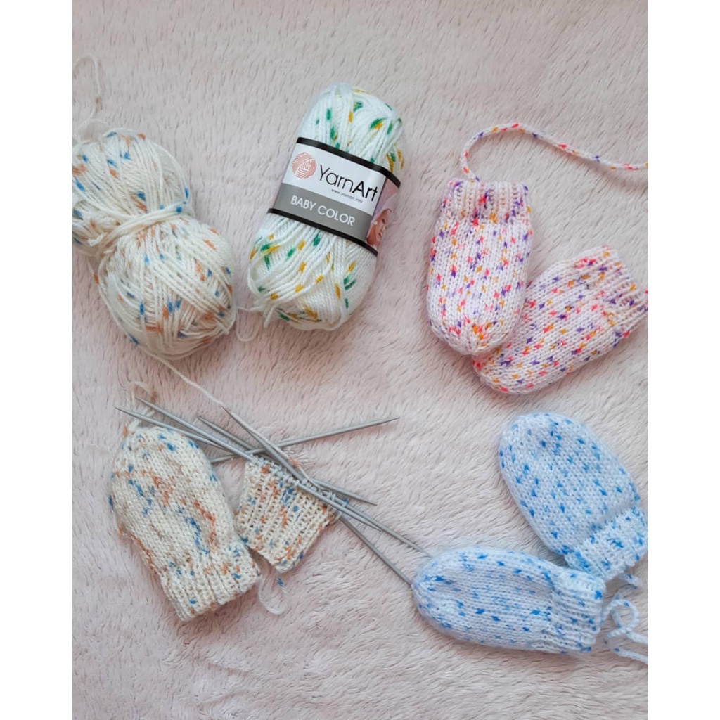 Cuộn len nhộm phẩy dành cho bé Baby Color - Nhập khẩu từ hãng YarnArt - 50 gram dài 150m