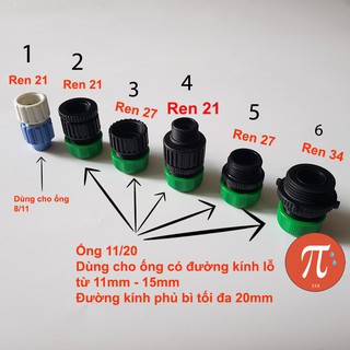 Đầu Nối Ren Trong, Răng Ngoài 27 3/4, 21 1/2 Có Ốc Vặn Kết Nối Dây Ống Mềm Làm Vườn Aquamate