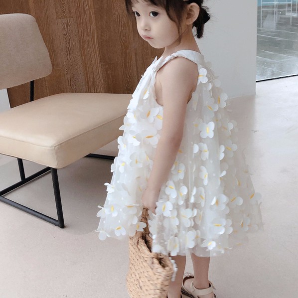 Đầm Bé Gái Công Chúa Phối Hoa Cho Bé Gái