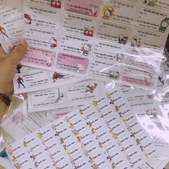 Sticker, nhãn vở