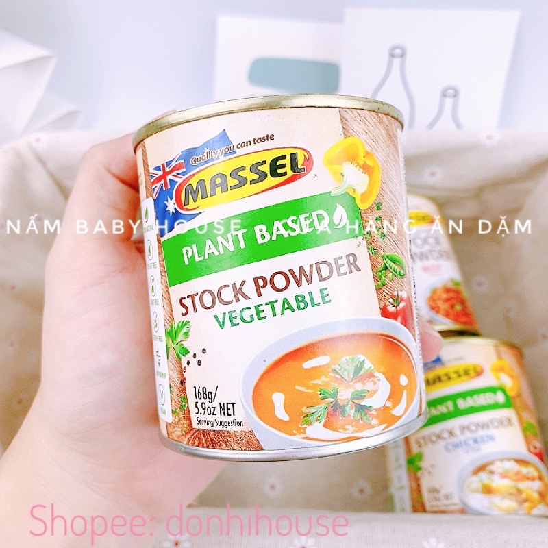 Date 10/24 Hạt nêm cho bé ăn dặm Massel Úc date mới nhất - vị rau củ, bò, gà