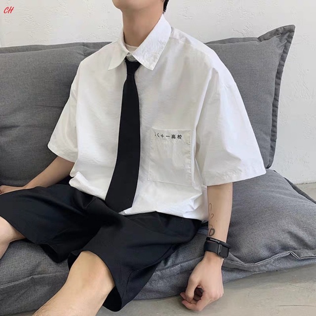 Sét 3 món smi cộc tay chữ tàu + cavat+ sooc ngố COP868