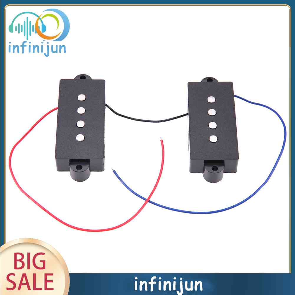 Set 2 Pickup 4 Dây Màu Đen Không Gây Tiếng Ồn Cho Đàn P Bass
