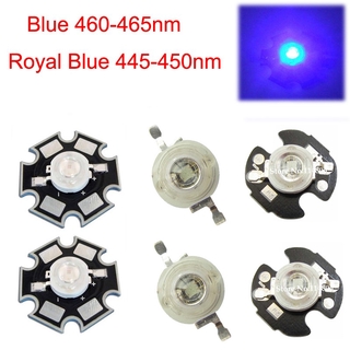 Set 5 Bóng Đèn 1w 30mil 3w 45mil 445nm Ánh Sáng Xanh 460nm Có Đế Gắn Tiện Dụng