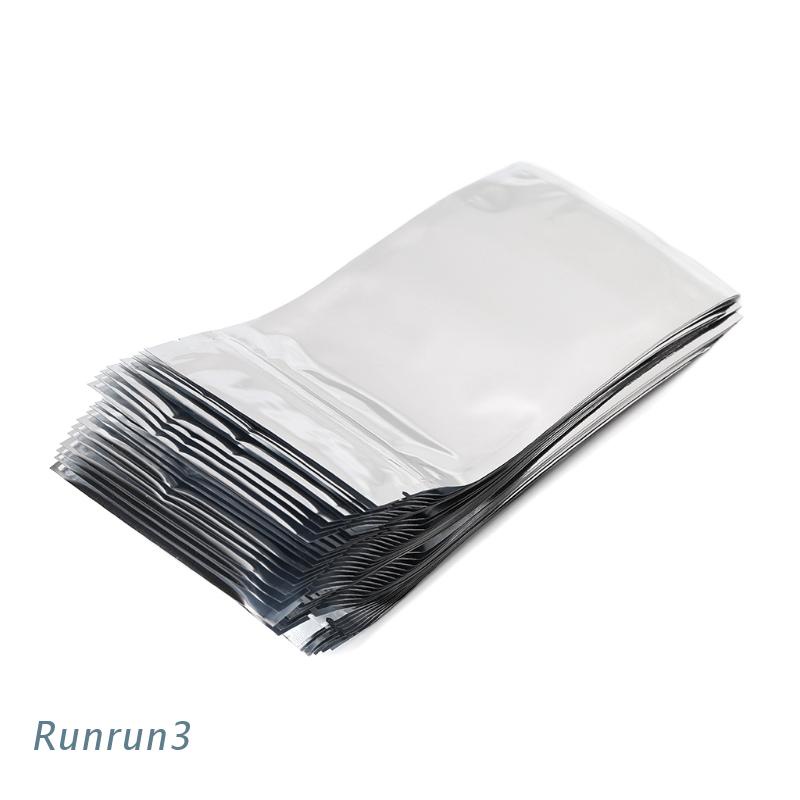 50 Túi zip lá nhôm giấy bạc 10x17.5cm chống rò rỉ tiện dụng