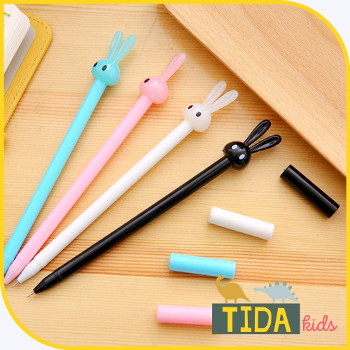 Bút Bi Nước Cute Hình Thỏ Con ⚡️ HOT TREND ⚡️ Bút Gel Ngòi 0,5mm Dễ Thương Giá Rẻ, Văn Phòng Phẩm TiDa Kids Shop