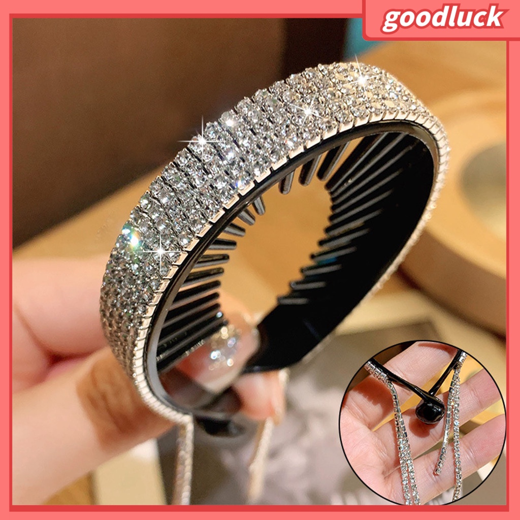 [Hàng mới về] Dụng cụ làm tóc tạo kiểu đính đá tua rua tinh tế cho nữ