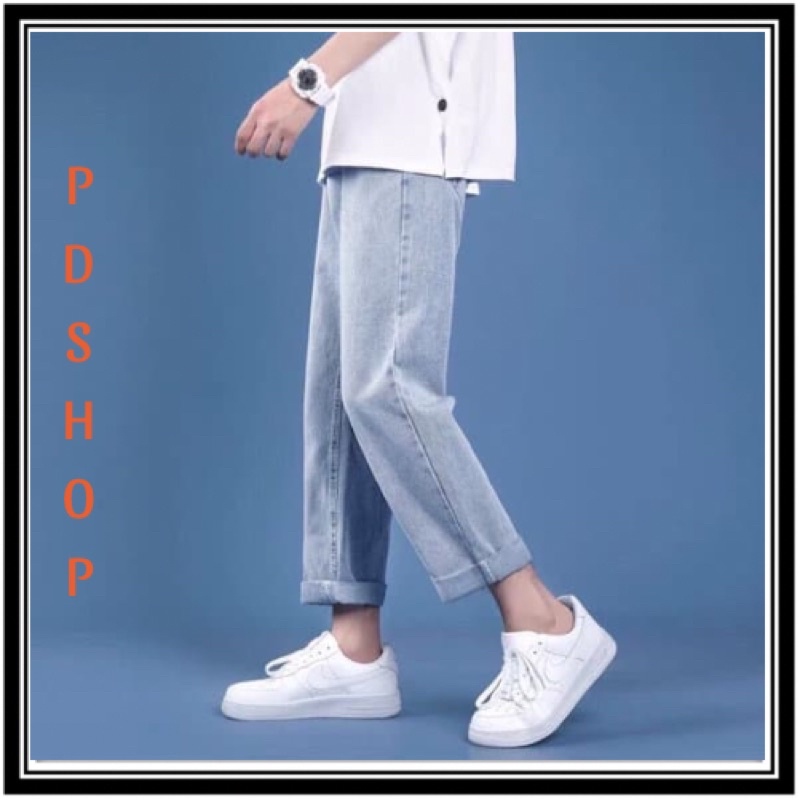 Quần baggy nam quần jean bò baggy nam dáng Unisex hàng Quảng Châu phong cách Hàn Quốc PDShop