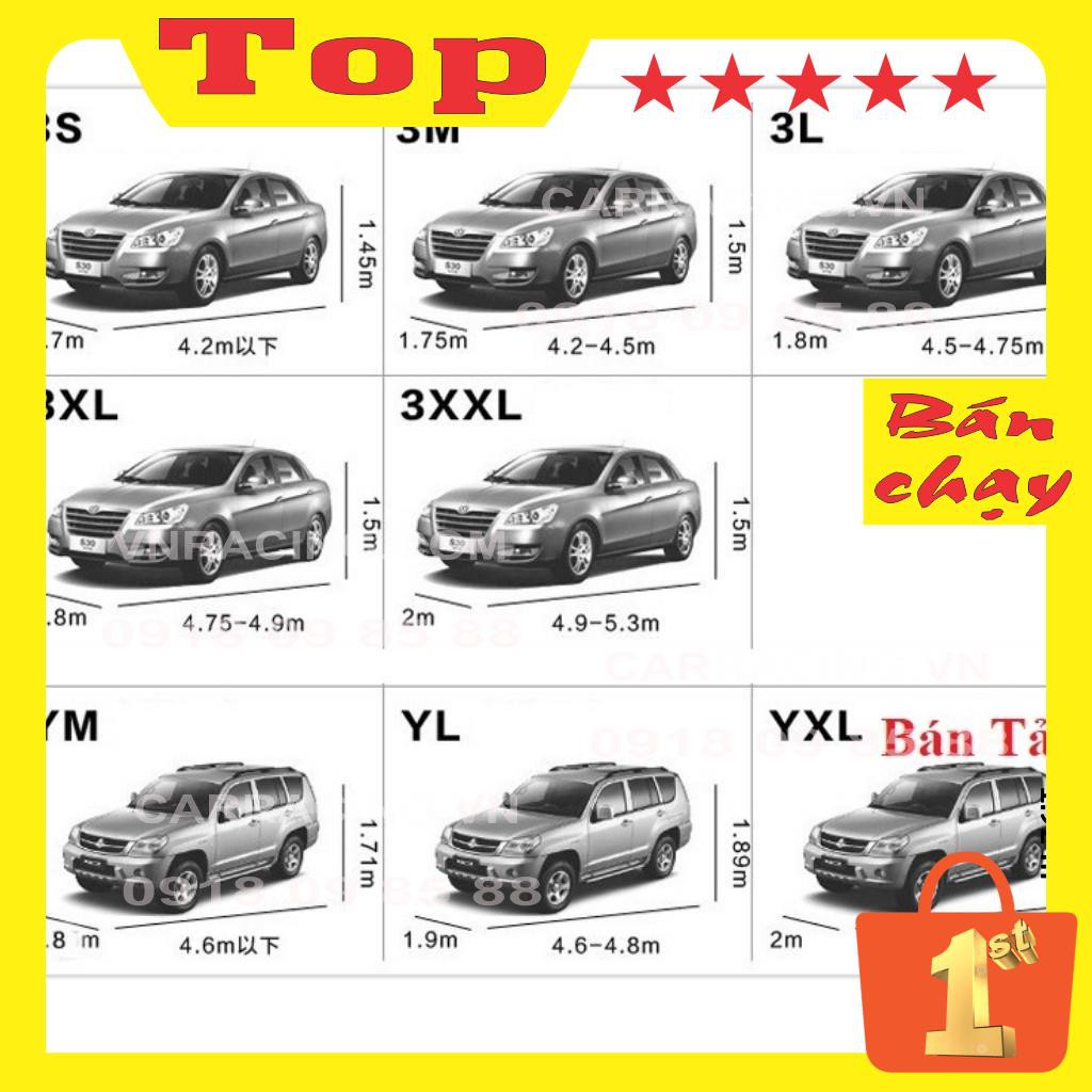 Bạt phủ toàn xe  3 lớp chống xước LA03, chống nắng, chống cháy ô tô CARRACING Bạt phủ xe ô tô che xe 4 5 7 chỗ bán tải | BigBuy360 - bigbuy360.vn